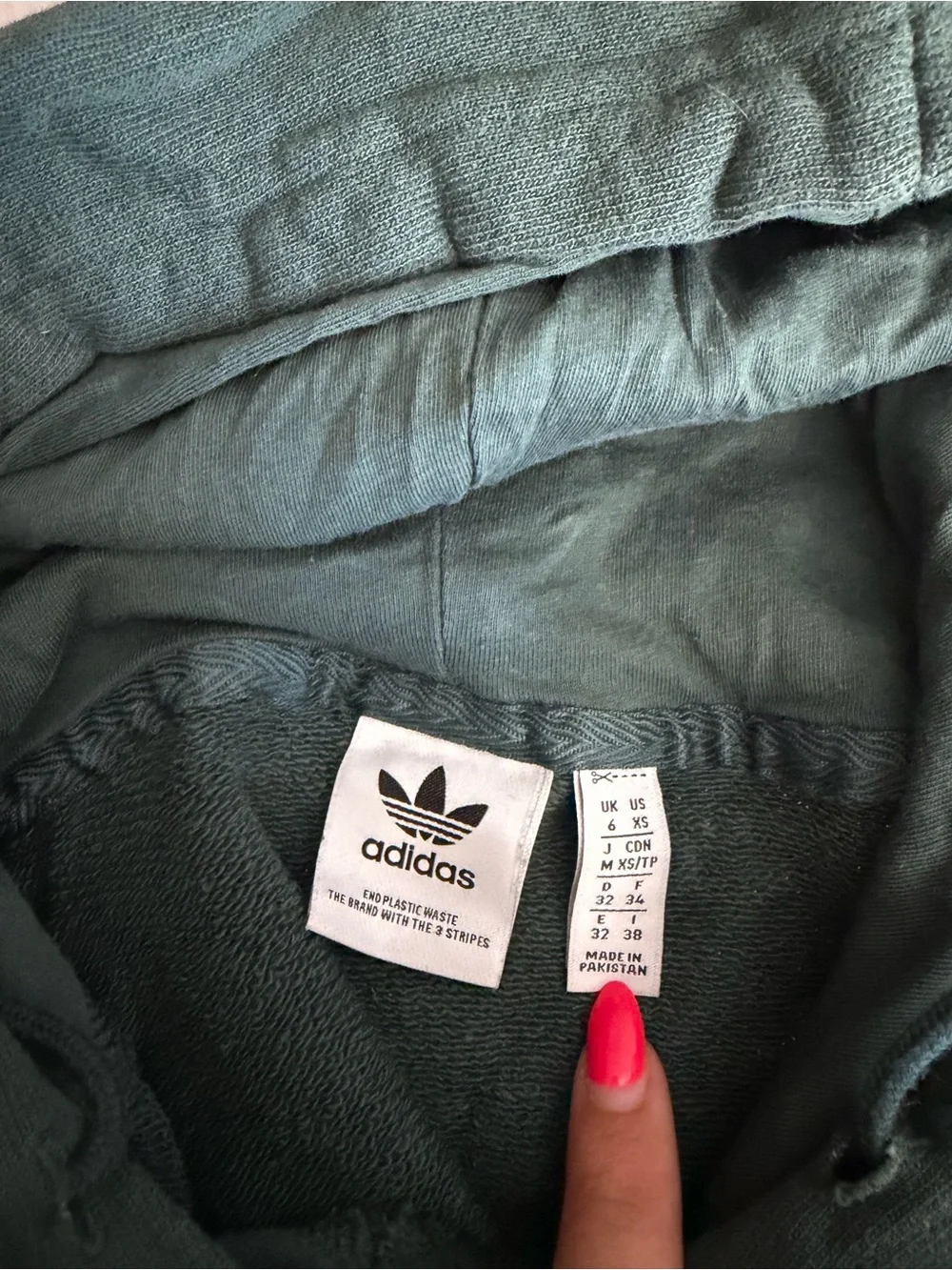 Adidas Originals Trefoil Hoodie Green Pullover Sweatshirt XS